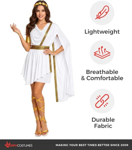 Vista 7 de Morph, Disfraz de Toga para mujer, disfraz griego, disfraces de Halloween