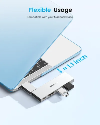 Vista 3 de VENTION Hub USB C 6 en 2 para MacBook Neo/Air/PRO, 80Gbps desmontable magnético 8K USB-C Dock con HDMI 4K a 240Hz, PD máximo de 140 W