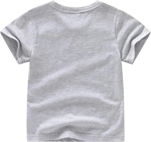 Vista 2 de Camiseta de manga corta para niños pequeños (excavadora, 3T), Gris