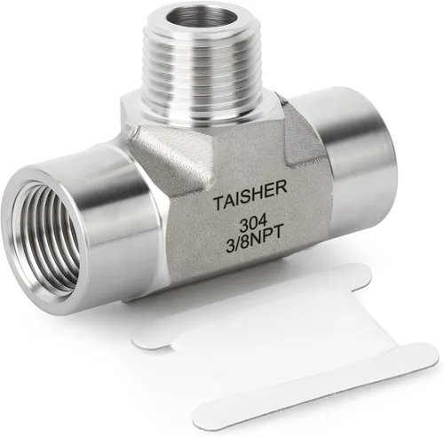 Vista 60 de TAISHER 1 pieza de forja de accesorios de tubería de acero inoxidable 304, 1/2 "NPT macho x 1/2 "NPT hembra x 1/2" NPT accesorios de tubería macho