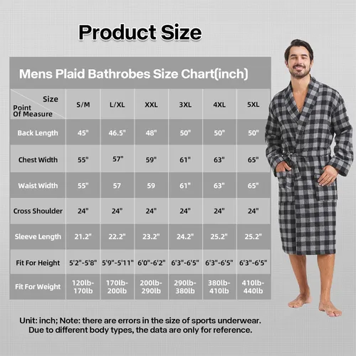 Vista 6 de FashGudim Bata de algodón a cuadros para hombre, ligera, con cuello de chal, kimono, ropa de dormir, ropa de descanso, batas de casa