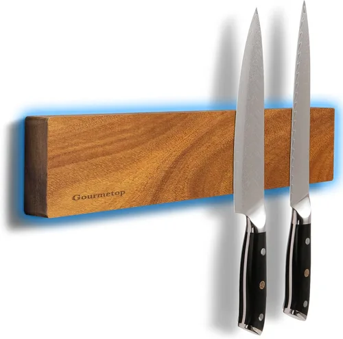 Vista 9 de Tira magnética para cuchillos actualizada 2026, soporte magnético de cuchillos de 12 pulgadas para pared, imán de cuchillo, tira magnética