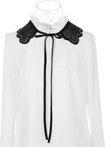 Vista 2 de Collar falso desmontable, mini chal de diamantes de imitación, gargantilla de capa falsa Peter Pan para mujer