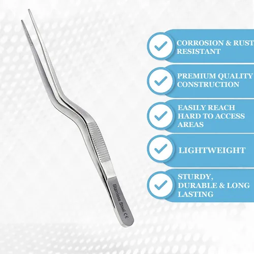 Vista 5 de A2Z Pinzas de laboratorio de bayoneta de precisión microquirúrgica de 6 pulgadas con puntas dentadas finas, pinzas de pulgar multiponen de acero
