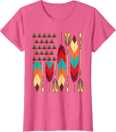 Vista 64 de Native American Bandera - Camiseta de veteranos indígenas del Mes del Orgullo, Negro, S