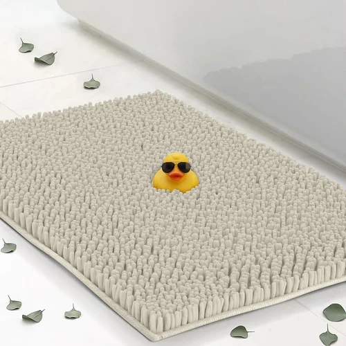 Vista 24 de Tapetes de baño pequeños de felpilla de 22 x 14 pulgadas, tapetes de baño absorbentes de felpa, de secado rápido, suaves y lavables a máquina