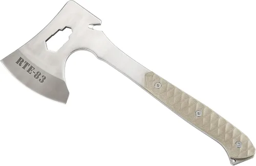 Vista 3 de ROUTE83 - Cuchillos tácticos martillados a mano con hacha de hacha Tomahawk con funda Kydex
