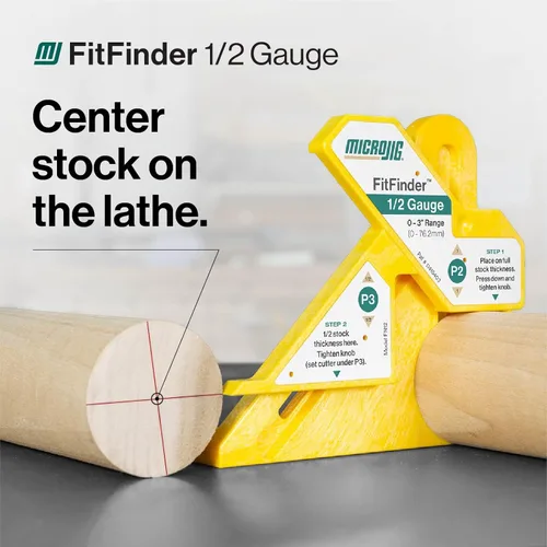 Vista 6 de MICROJIG FitFinder Buscador de Punto Central de Madera de 1/2 Pulgada para Hoja de Sierra de Mesa, Carpintería, Router, Sierra de Cinta, Tornos