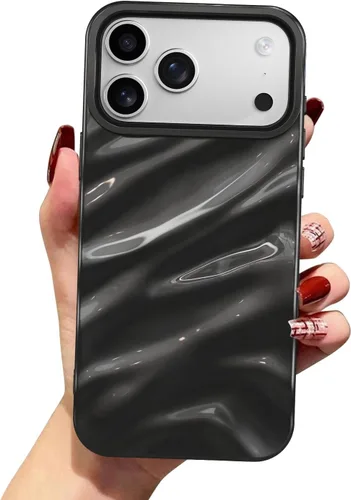 Vista 80 de QLTYPRI Funda compatible con iPhone 11, bonita funda con patrón de ondas de agua para niñas y mujeres, delgada, satinada, brillante, suave, de Beige