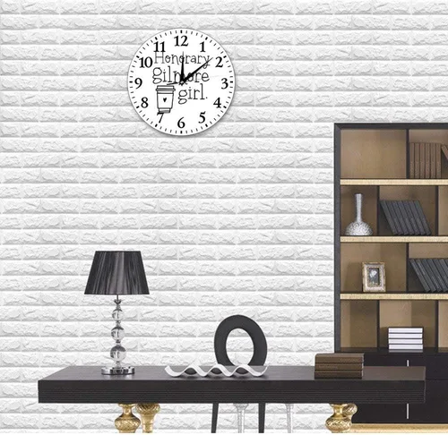 Vista 3 de Reloj de pared honorario Gilmore Girl Reloj de pared redondo de cristal para decoración de pared para cocina, oficina, reloj colgante retro