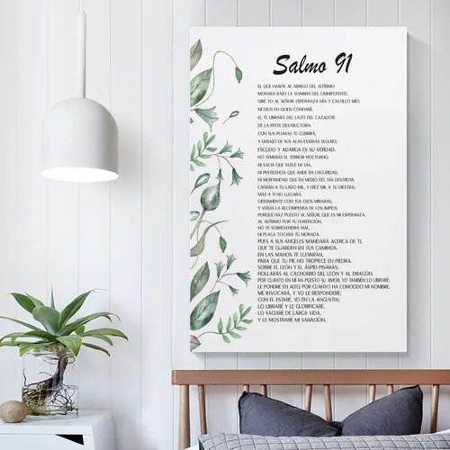Vista 5 de Salmo 91, Póster Con Versículo Bíblico Español Salmo 91, Verso De La Biblia, Lienzo Para Pintura, Pó Pó Pó Pintura Decorativa Lienzo Póster De Pared