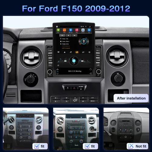 Vista 2 de Radio de coche de 9.7 pulgadas para Ford F150 2009 2010 2011 2012 Bluetooth FM Estéreo de coche con inalámbrico Carplay Android Auto Bluetooth