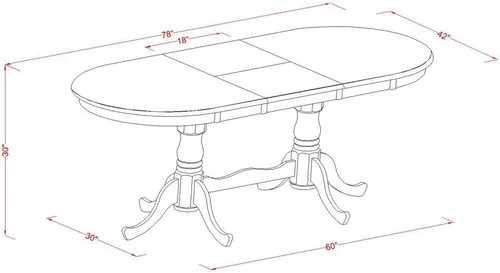 Vista 7 de East West Furniture PLKE5-BCH-LC - Juego de muebles de comedor de 5 piezas, incluye una mesa de cocina ovalada con hoja de mariposa y 4 sillas