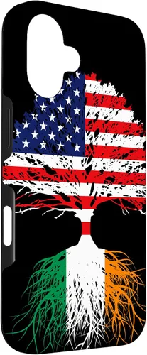 Vista 3 de iPhone 16 Ireland Born Irish Family Roots Irish American US Flag Gift Case