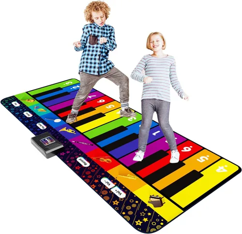 Vista 7 de SUNLIN Alfombrilla de piano de 6 pies, tapete de teclado de piso: 24 teclas, 10 demostraciones, 8 sonidos de instrumentos, grabación y reproducción