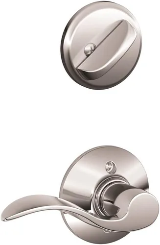 Vista 8 de Schlage F59 ACC 716 RH Accent - Palanca interior derecha con cerrojo, bronce envejecido (solo mitad interior)