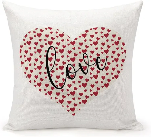 Vista 4 de Fundas de almohada de San Valentín para decoración del hogar, Día de San Valentín, funda de almohada con cremallera, funda de cojín de 16 x 16