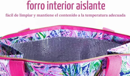 Vista 3 de Lilly Pulitzer Bolsa de compras de mercado aislada de gran tamaño reutilizable con interior aislado térmico