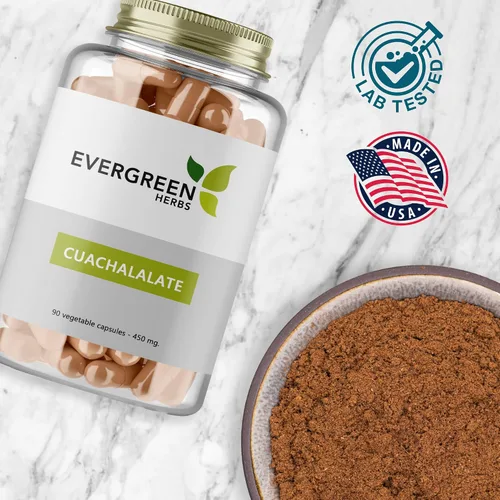 Vista 7 de Evergreen Herbs Cápsulas de cuachalalato – 90 cápsulas vegetales, 1350 mg por porción, suplemento herbario mexicano silvestre para soporte digestivo