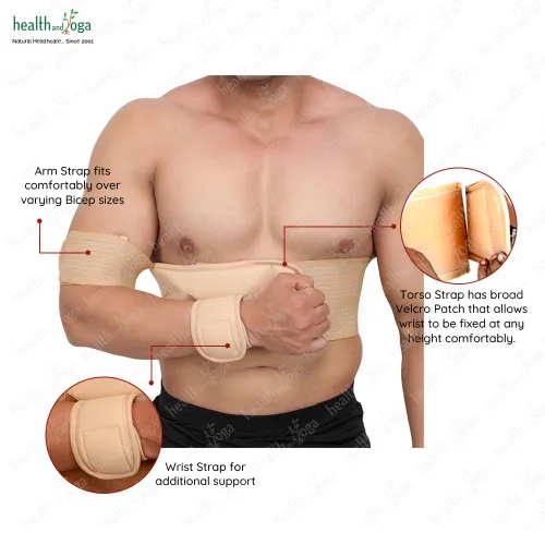 Vista 7 de HealthAndYoga™ GuardNHeal - Inmovilizador de hombro para mujeres y hombres - Soporte de puño rotador y honda de hombro - Izquierda o derecha