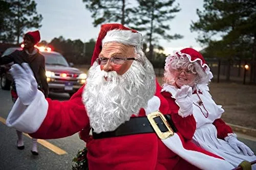 Vista 5 de HENGYUTOYMASK Máscara realista de látex de Papá Noel, disfraz de Navidad, cosplay, barba blanca, máscara roja, máscara de fiesta para adultos