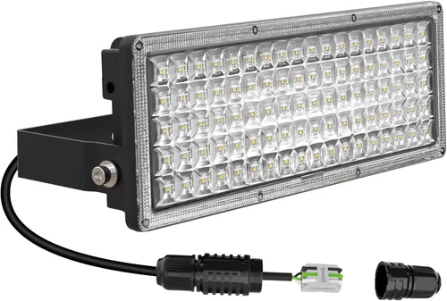 Vista 10 de Kekeou Luz de inundación LED de 100 W para exteriores con enchufe e interruptor y cable de alimentación de 6.56 pies, 14000 lm 6500 K, área LED