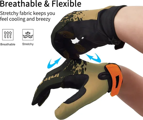 Vista 3 de Guantes de ciclismo para paseos cortos, guantes de correr, guantes de pesca, pantalla táctil, ligeros, elásticos, excelente agarre, para uso diario