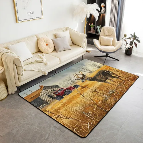 Vista 27 de jejeloiu Alfombra para sala de estar de animales de la selva para niños, 3 x 5, alfombra de área de tigre para niños, niñas, adolescentes