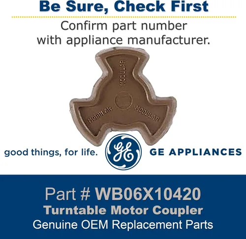 Vista 4 de GE WB06X10420 Acoplador de motor giratorio OEM genuino para microondas GE