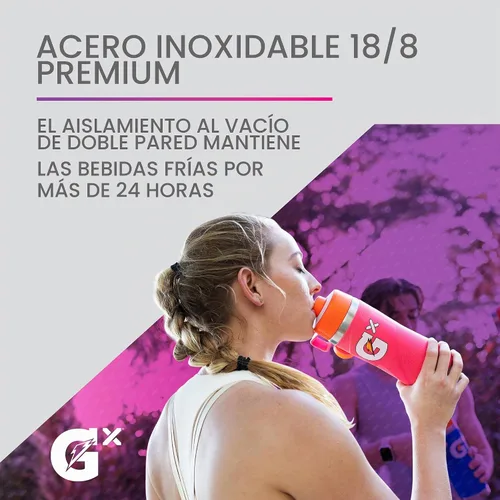 Vista 3 de Gatorade Botella de acero inoxidable Gx, 32oz