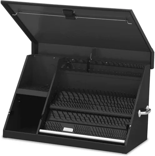 Vista 9 de Montezuma LA400B - Caja de herramientas TRIANGULAR portátil de 30 pulgadas - Diseño de varios niveles - Construcción de calibre 16 - Cofre