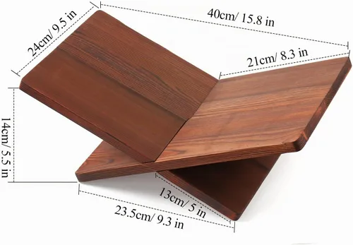 Vista 2 de Soporte para libros de madera maciza para libros abiertos y cerrados