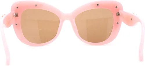 Vista 4 de SA106 Gafas de sol de ojo de gato de gran tamaño con diseño de flor de metal para mujer