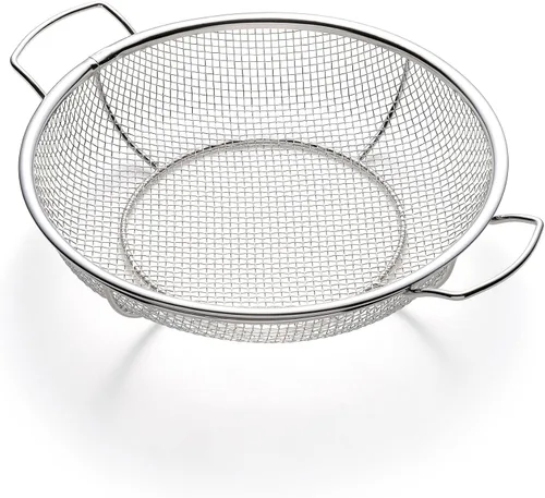 Vista 7 de Outset Cesta de malla para asar con asas, antiadherente, poco profunda, 12 "x 15" x 3