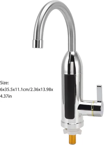 Vista 4 de Grifo eléctrico de agua caliente, calentador de agua eléctrico instantáneo, IPX4, 3000w, 86.0-140.0 °F, grifo de agua de calentamiento rápido