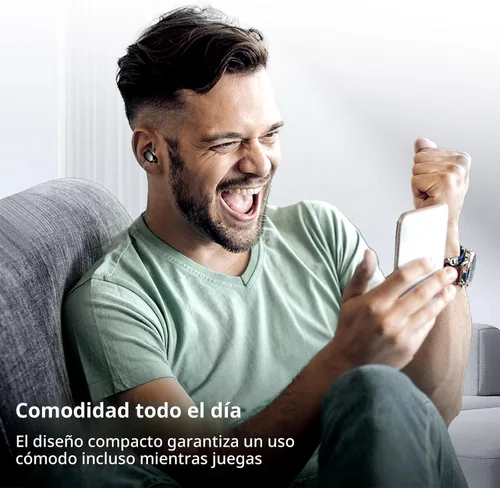 Vista 7 de Kurdene - Auriculares inalámbricos Bluetooth 5.3 ligeros Premium Sound Bass Ear buds with Charging Case,Smart Touch Control,Built in Mics Negro