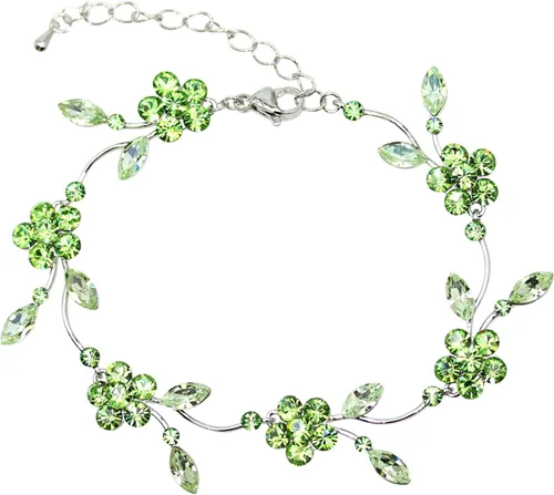Vista 6 de Faship - Juego de collar y aretes con cristales de imitación florales AB