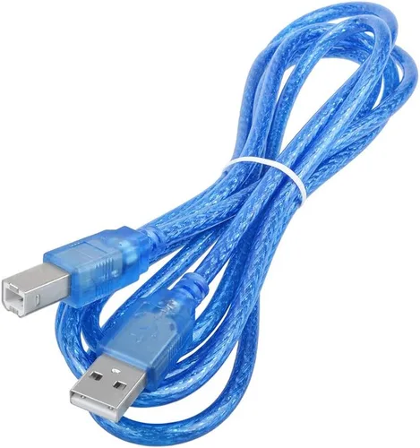 Vista 3 de Cable USB 2.0 azul de 6 pies para transferencia de cable de PC A a B macho compatible con impresora HP Smart Tank 5101 todo en uno