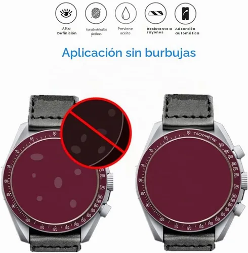 Vista 2 de Protector de pantalla compatible con Swatch MoonSwatch, protector de pantalla de TPU invisible de cobertura completa HD, compatible con Swatch