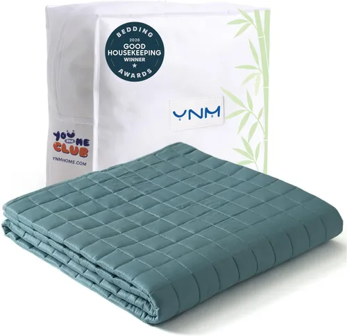 Vista 13 de YnM Manta con peso refrescante para adultos, manta pesada de 10 libras para una persona de 90 libras, perfecta para personas que duermen con calor