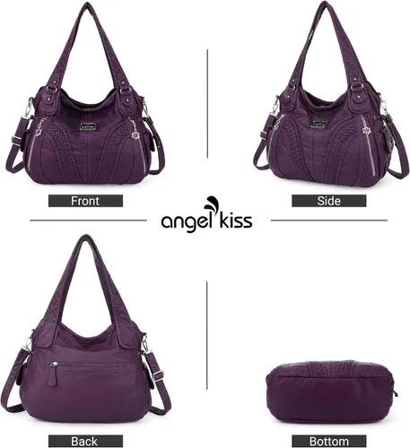 Vista 5 de Monederos y bolsos de mano de moda para mujer, bolsos de hombro con asa superior, bolsos de cuero sintético
