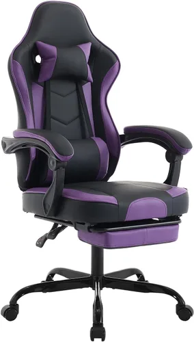 Vista 10 de Silla de escritorio para juegos para adultos, silla ergonómica para juegos Rosa + blanco