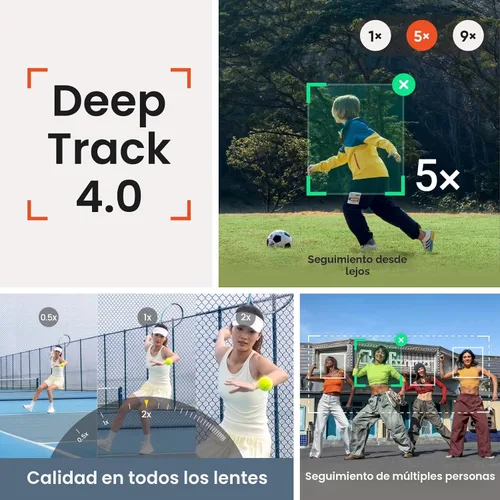 Vista 5 de Insta360 Flow 2 Pro AI Tracker Bundle gris – Primer cardán de teléfono AI en la industria con Apple DockKit, seguimiento pionero de 360º panorámica