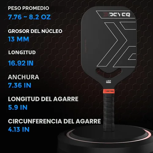 Vista 5 de DGYGQ Pickleball Paddles with Polypropylene Honeycomb Core, T700SC Power Carbon Fiber Pickleball Paddle, Increased Power for Ultimate Spin &