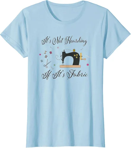 Vista 33 de It's Not Hoarding If Its - Camiseta de costura para acolchado, Blanco, S
