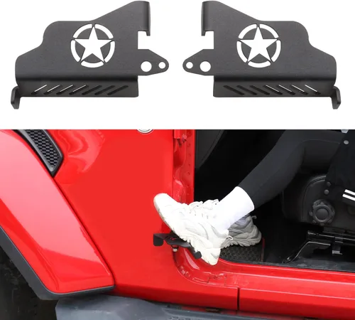 Vista 9 de sukemichi Estriberas Delanteras de Acero Negro Puertas Quitadas Para Jeep TJ Wrangler 1997-2006 Estriberas de Bisagra de Puerta Exterior Pedales