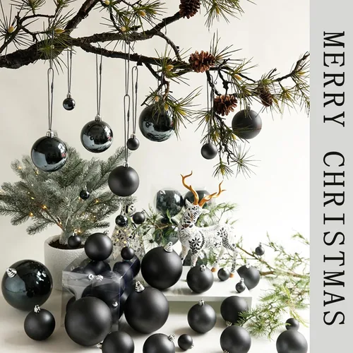 Vista 7 de JUNEBRUSHS 600 ganchos negros para adornos de Halloween con broche Cuerda de adorno para árbol de Navidad, fiestas, decoraciones colgantes