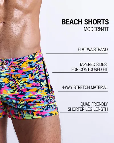 Vista 132 de Bang Men's Swimwear - Beach Shorts - Stretchy Quick-Dry All-Use Premium Swimsuit Trunk Square Cut