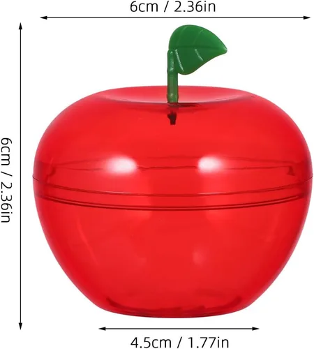 Vista 2 de ARTIBETTER Recipiente de regalo rojo, 8 unidades de manzanas de plástico, cajas de dulces, cajas de regalo, adornos decorativos rellenables