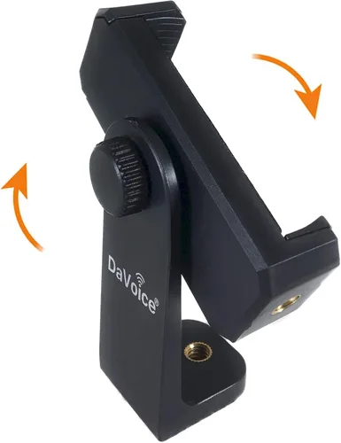Vista 2 de DaVoice Adaptador de trípode para teléfono, soporte giratorio de 360°, compatible con soporte de cámara para teléfono inteligente iPhone, abrazadera